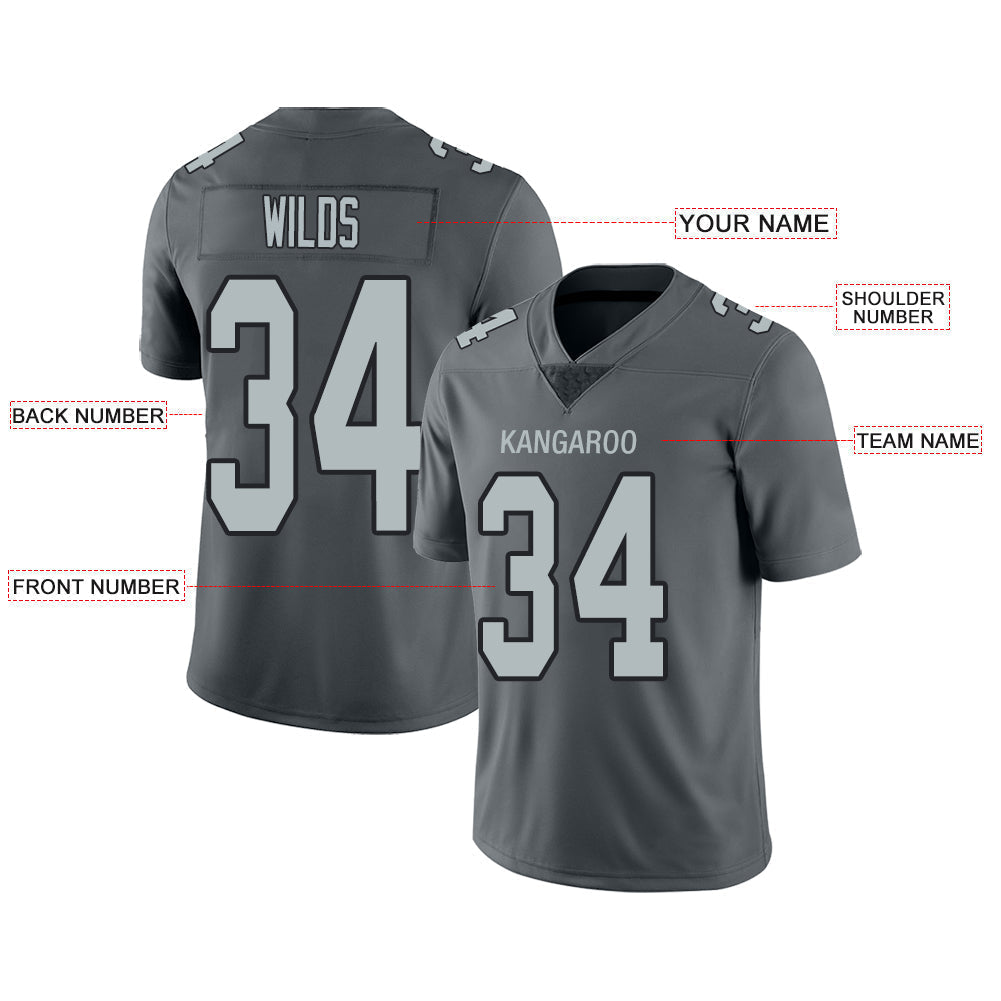 Custom LV.Raiders Stitched American Football Jerseys Personalize Birthday Gifts Grey Jersey