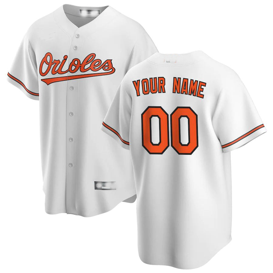 Custom Baltimore Orioles White Home Replica Custom Jersey Baseball Jerseys