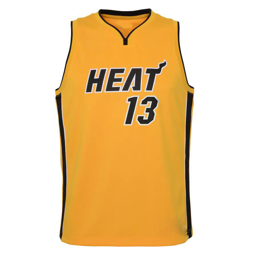 M.Heat #13 Bam Adebayo 2020-21 Swingman Player Jersey Trophy Gold Earned Edition Stitched American Basketball Jersey