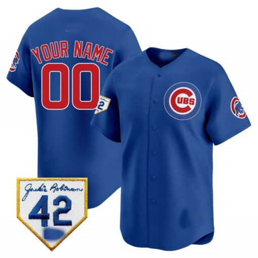 Custom Chicago Cubs 2024 Jackie Robinson Patch Vapor Premier Limited V2¨C All Stitched Baseball Jersey
