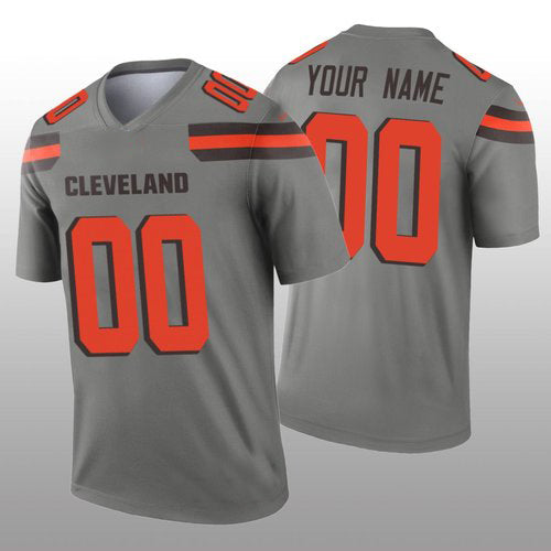 C.Browns Custom Gray Inverted Legend Jersey American Jerseys Stitched Football Jerseys