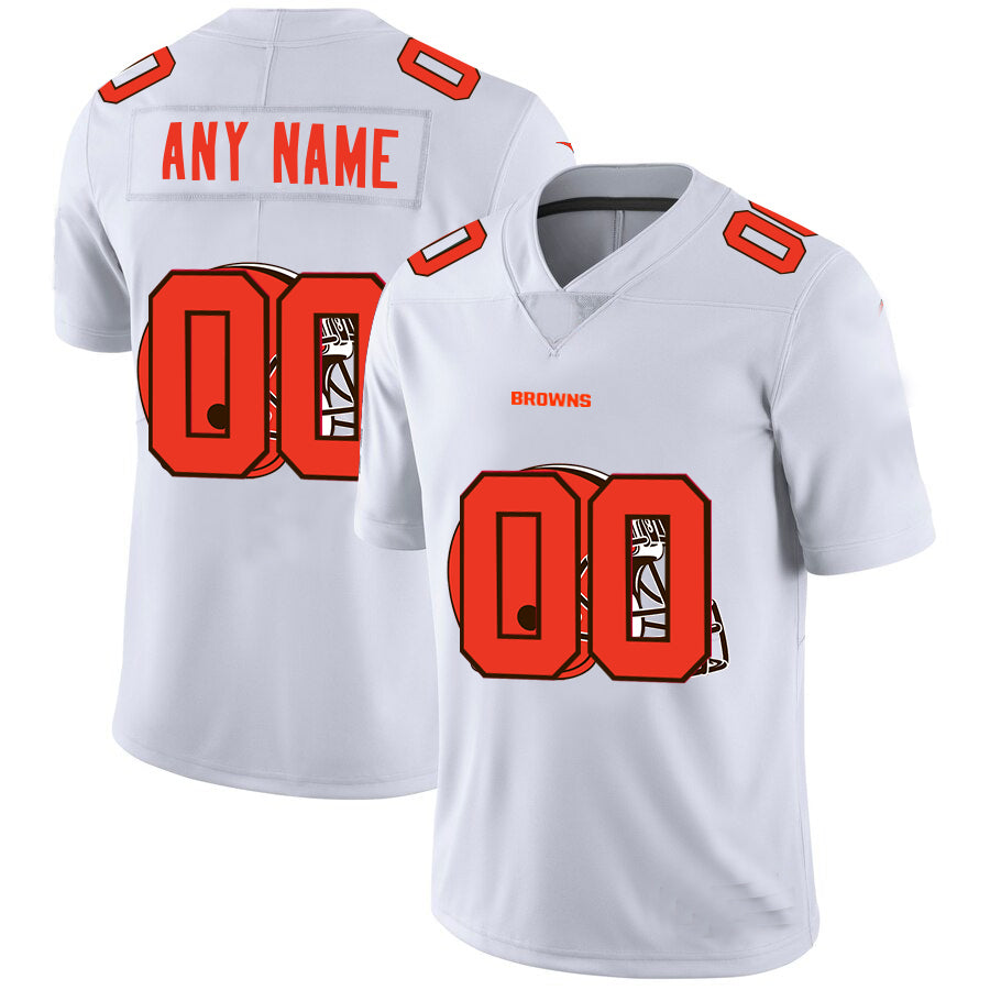 C.Browns Customized White Team Big Logo Vapor Untouchable Limited Jersey American Jerseys Stitched Football Jerseys