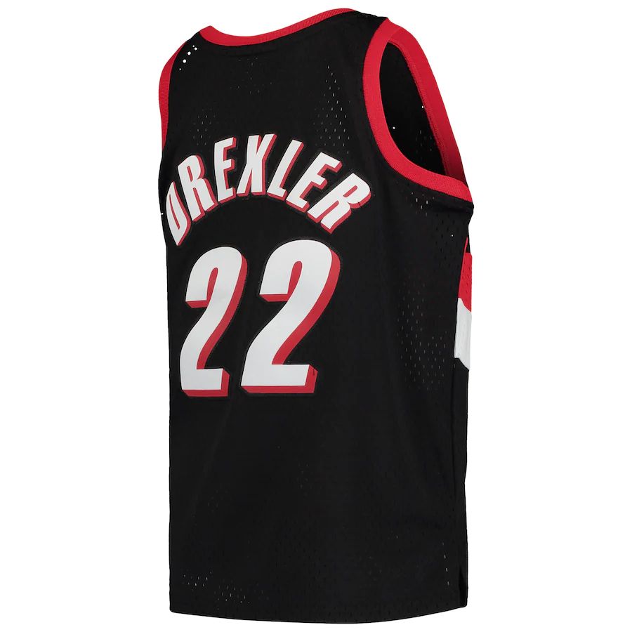 P.Trail Blazers #22 Clyde Drexler Mitchell & Ness 1991-92 Hardwood Classics Swingman Jersey Icon Edition Black Stitched American Basketball Jersey