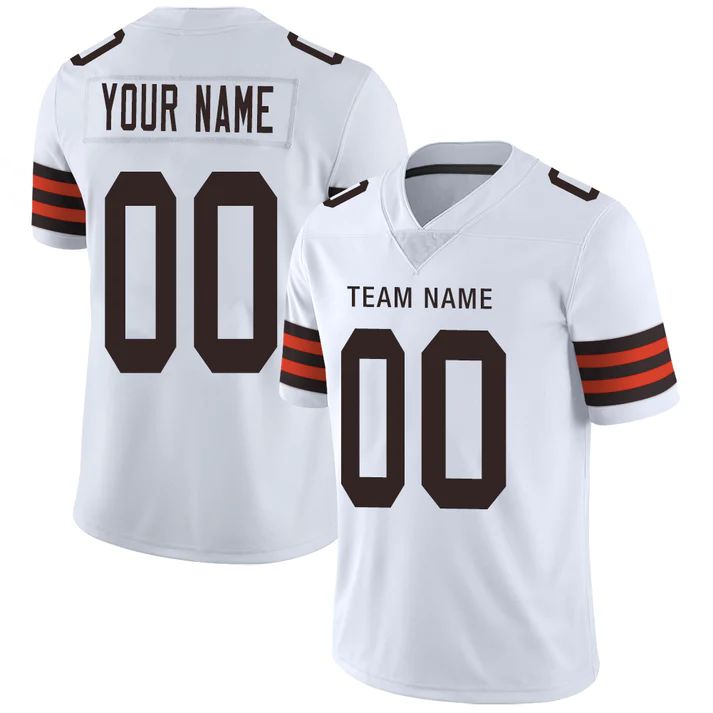 Custom C.Browns Personalize Birthday Gifts White Jersey American Jerseys Stitched Football Jerseys