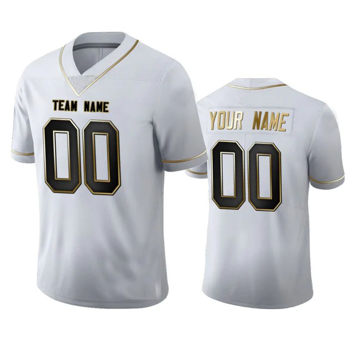 Custom C.Browns Any Team and Number and Name White Golden Edition American Jerseys Stitched Football Jerseys