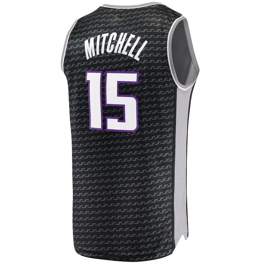 S.Kings #15 Davion Mitchell Fanatics Branded Fast Break Replica Jersey Statement Edition Black Stitched American Basketball Jersey