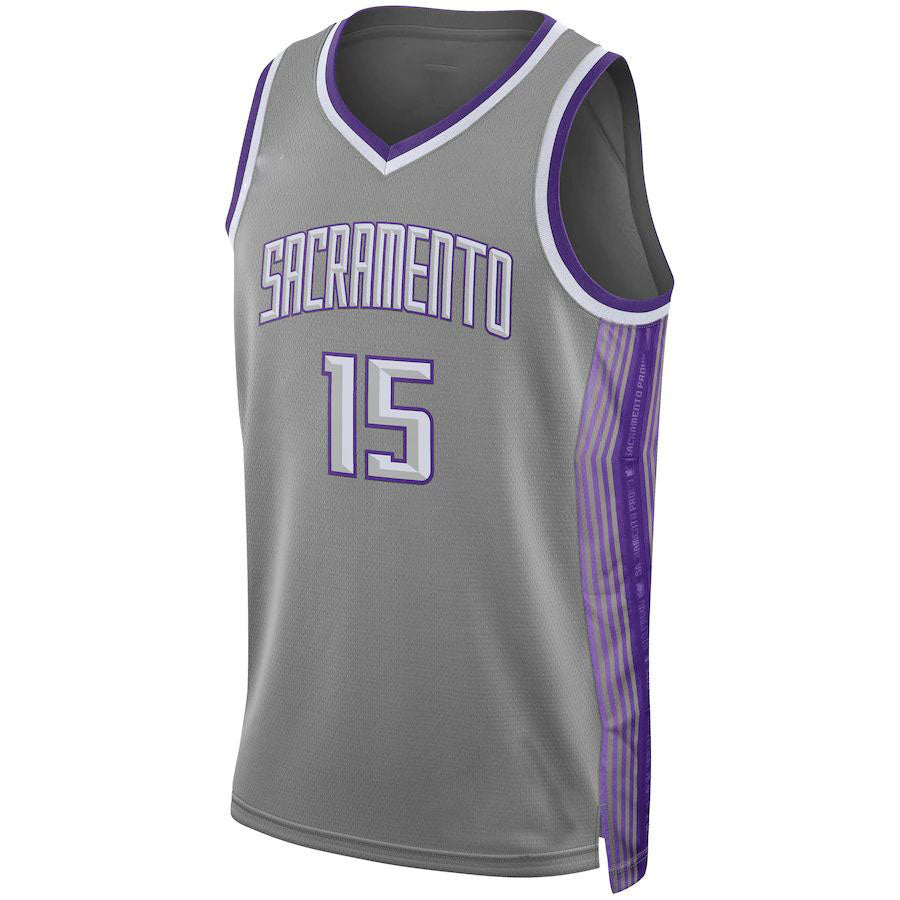 S.Kings #15 Davion Mitchell Unisex Swingman Jersey City Edition Anthracite Stitched American Basketball Jersey