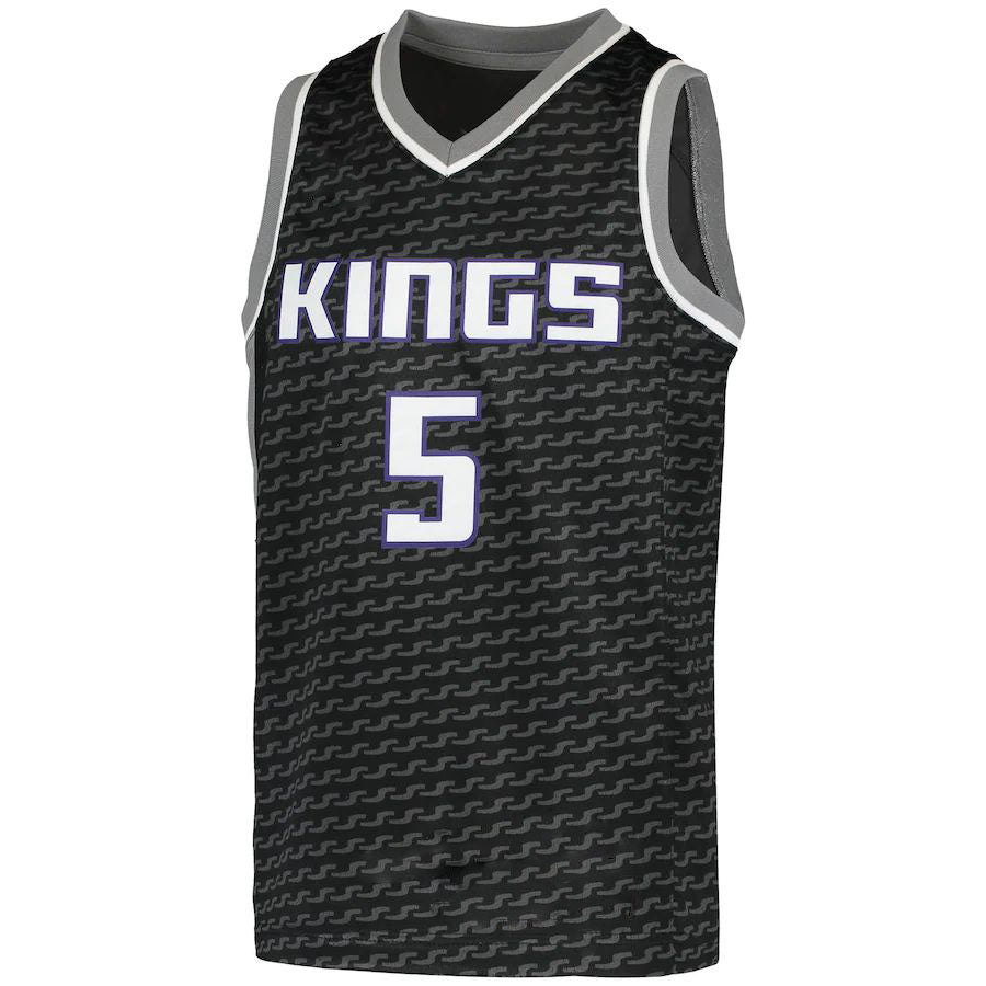 S.Kings #5 De'Aaron Fox Jordan Brand Swingman Player Jersey Statement Edition Black Statement Edition Stitched American Basketball Jersey