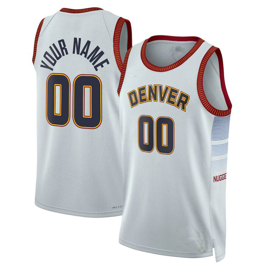 Custom D.Nuggets Unisex 2022-23 Swingman Jersey City Edition Gray American Stitched Basketball Jersey