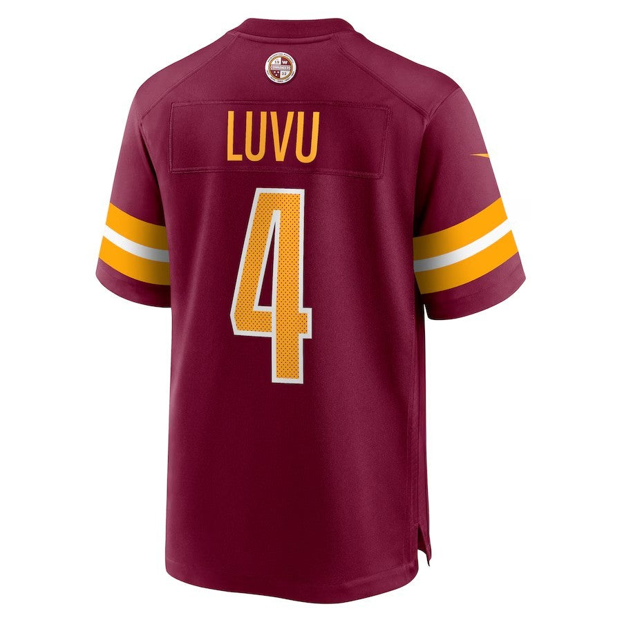 W.Commanders #4 Frankie Luvu Burgundy Game Jersey Stitched American Football Jerseys