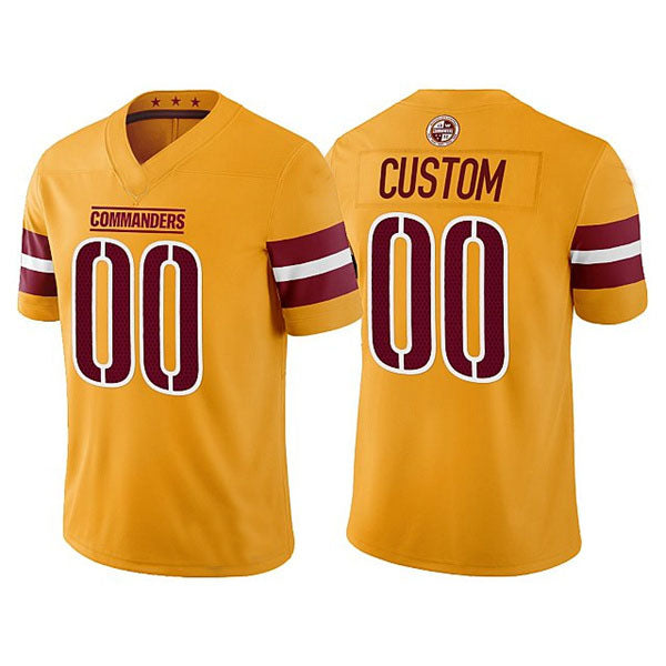 Custom W.Commanders Gold Game Football Jersey