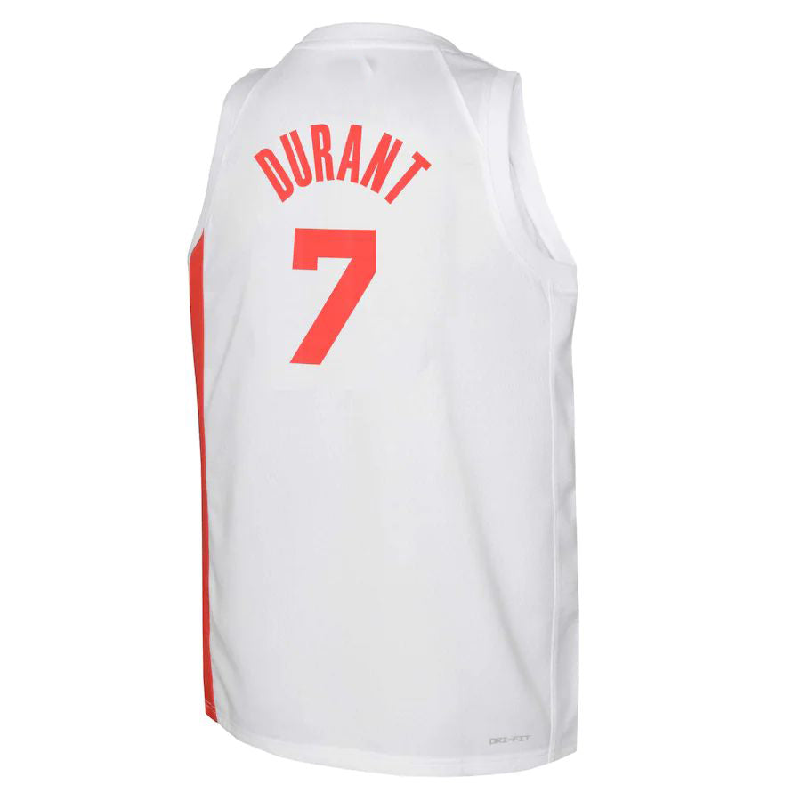 B.Nets #7 Kevin Durant 2022-23 Swingman Jersey White Classic Edition Stitched American Basketball Jersey
