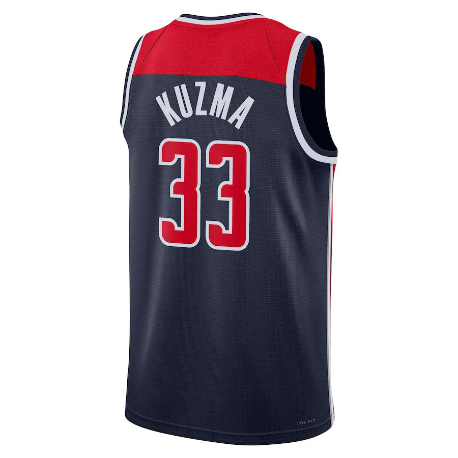 W.Wizards #33 Kyle Kuzma Jordan Brand Statement Edition Swingman Jersey Navy Statement Edition Stitched American Basketball Jersey