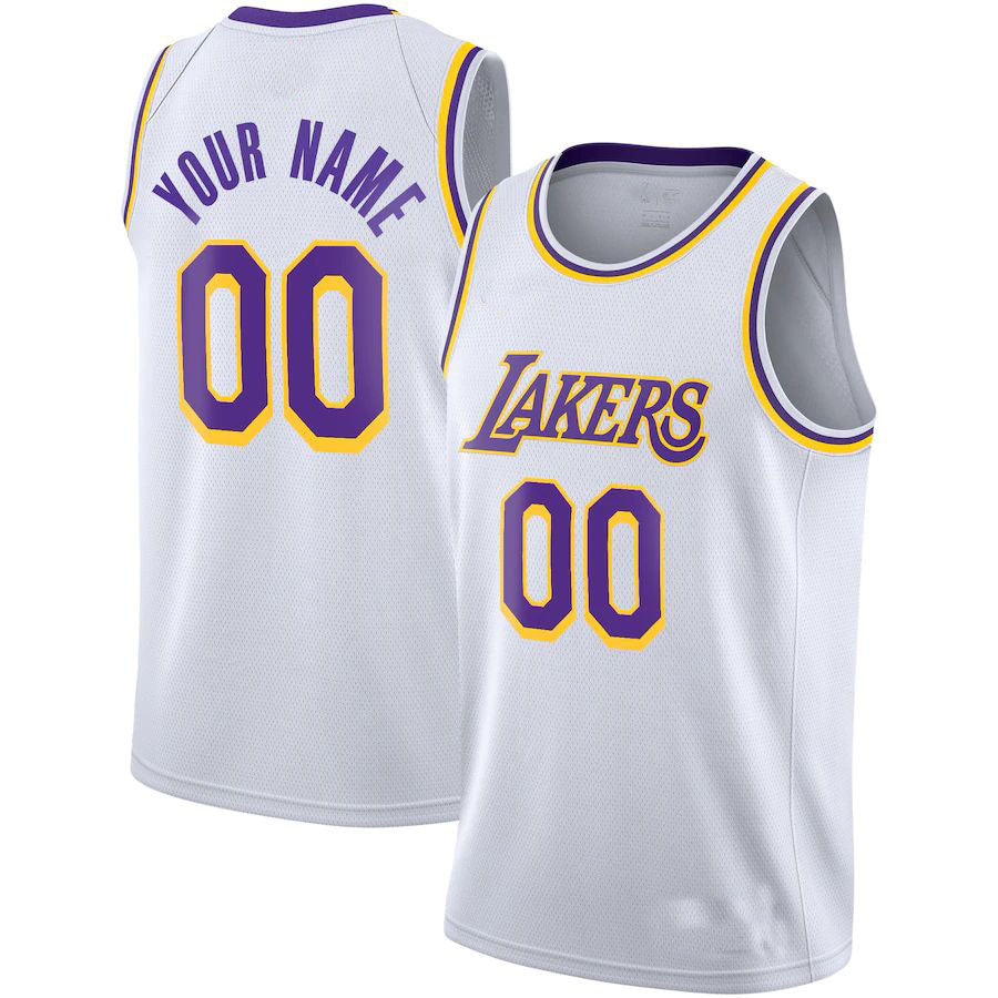 Custom LA.Lakers 2020-21 Swingman Jersey Association Edition White Stitched Basketball Jersey