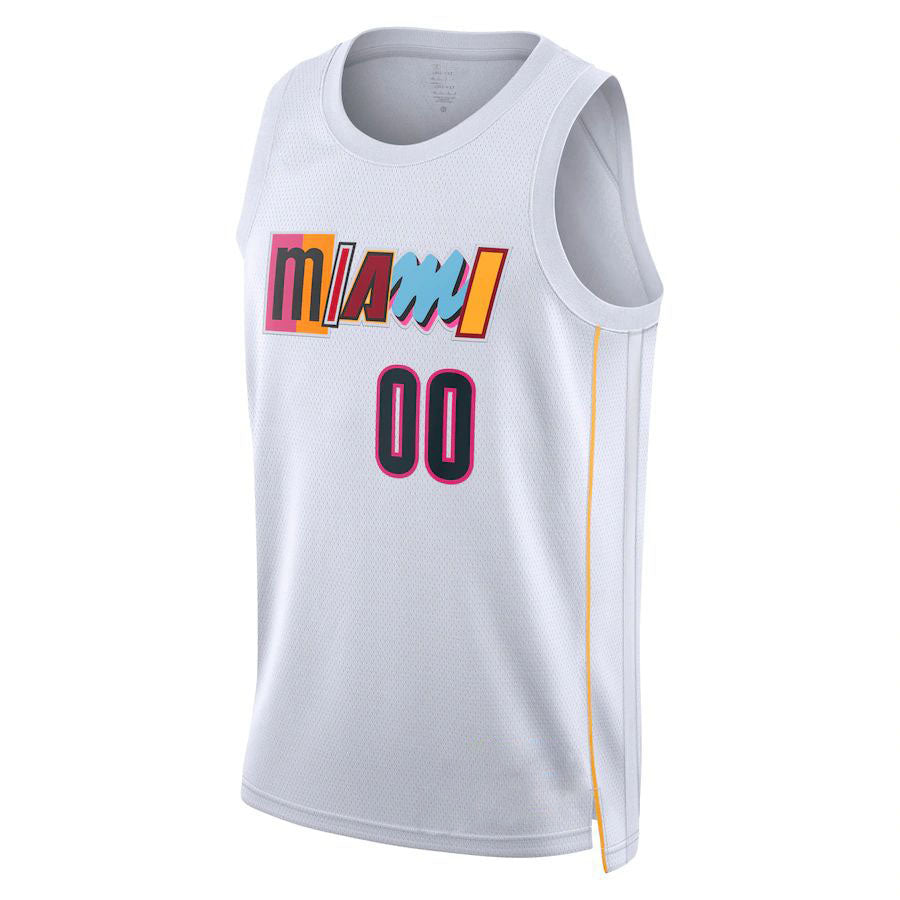 Custom M.Heat Unisex 2022-23 Swingman Jersey Classic Edition White Stitched Basketball Jersey