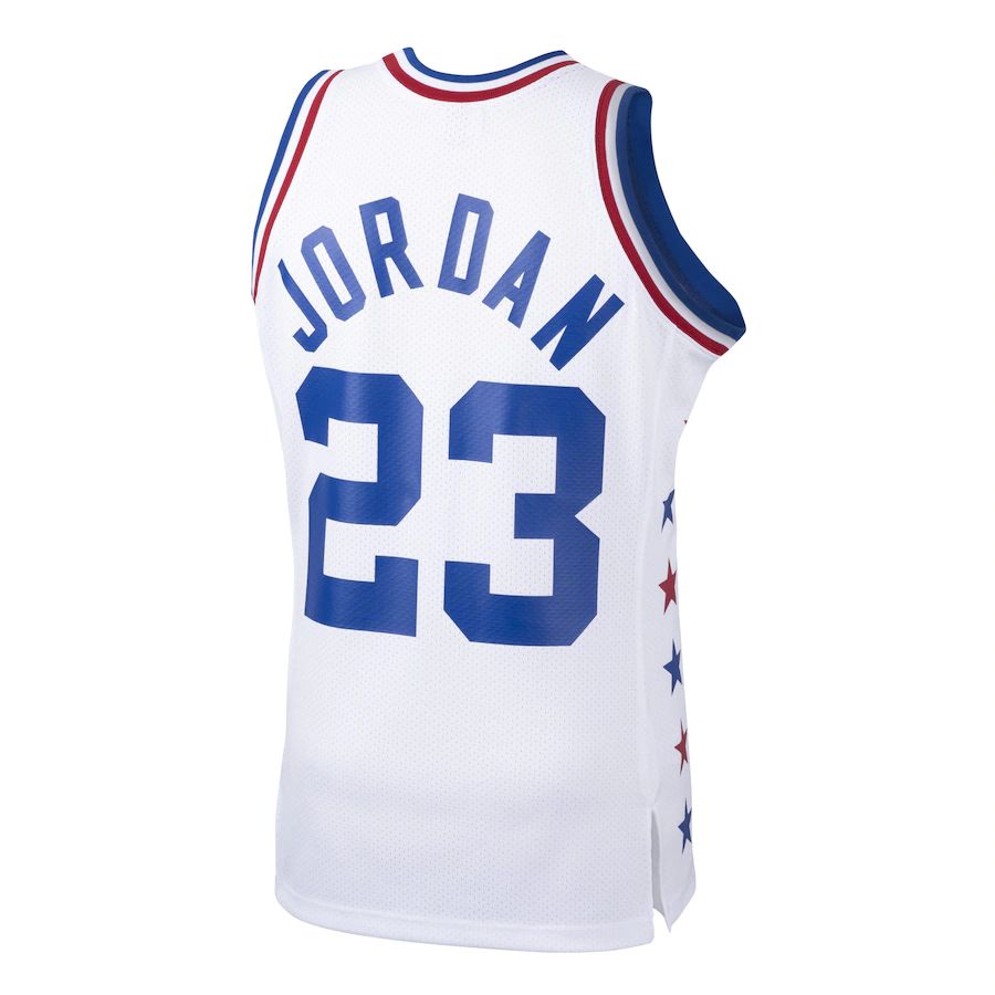 E.Conference #23 Michael Jordan Mitchell & Ness 1985 All-Star Game Authentic Jersey White Stitched American Basketball Jersey