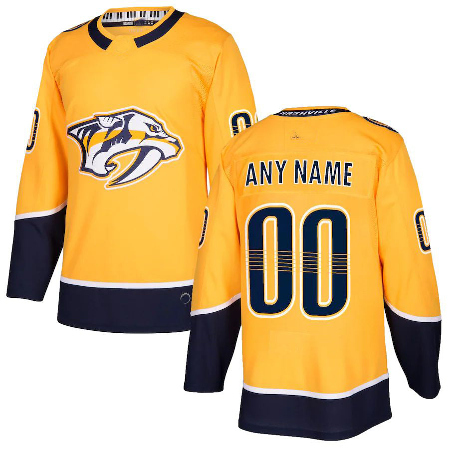 Custom N.Predators Authentic Jersey Gold Stitched American Hockey Jerseys