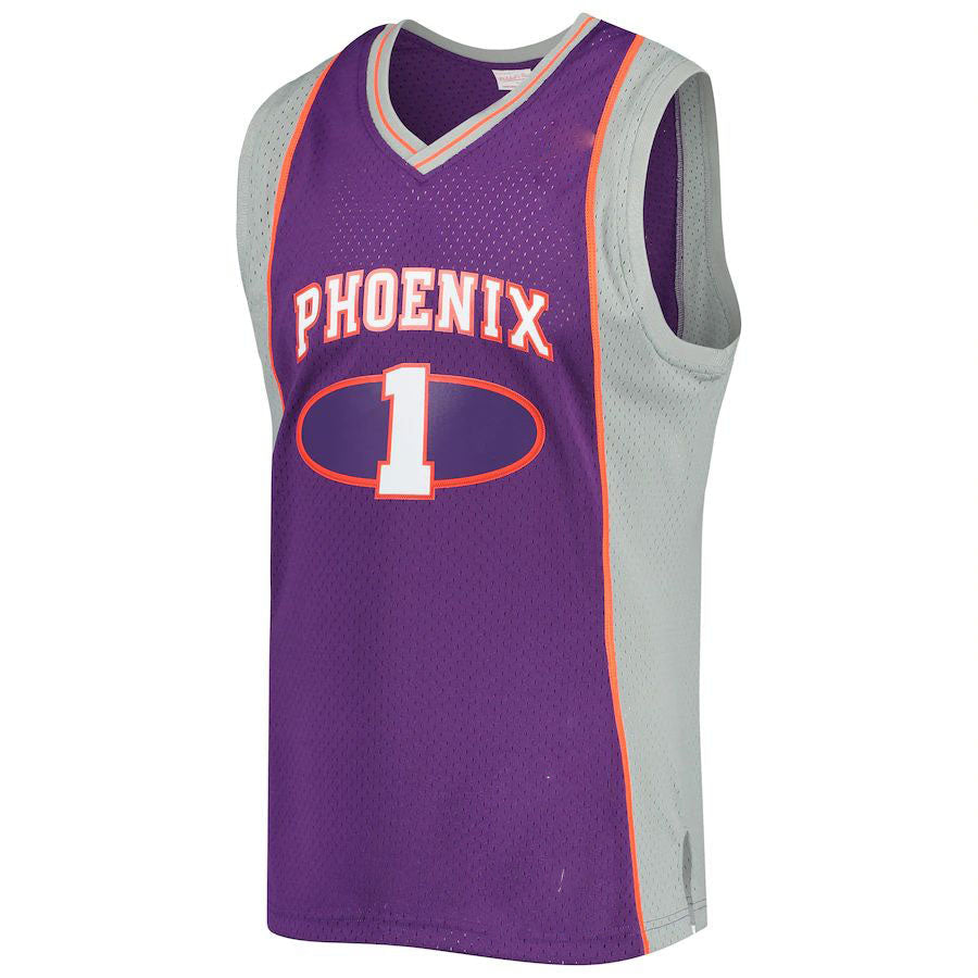 P.Suns #1 Penny Hardaway Mitchell & Ness 2001-2002 Authentic Hardwood Classics Swingman Jersey Purple Stitched American Basketball Jersey
