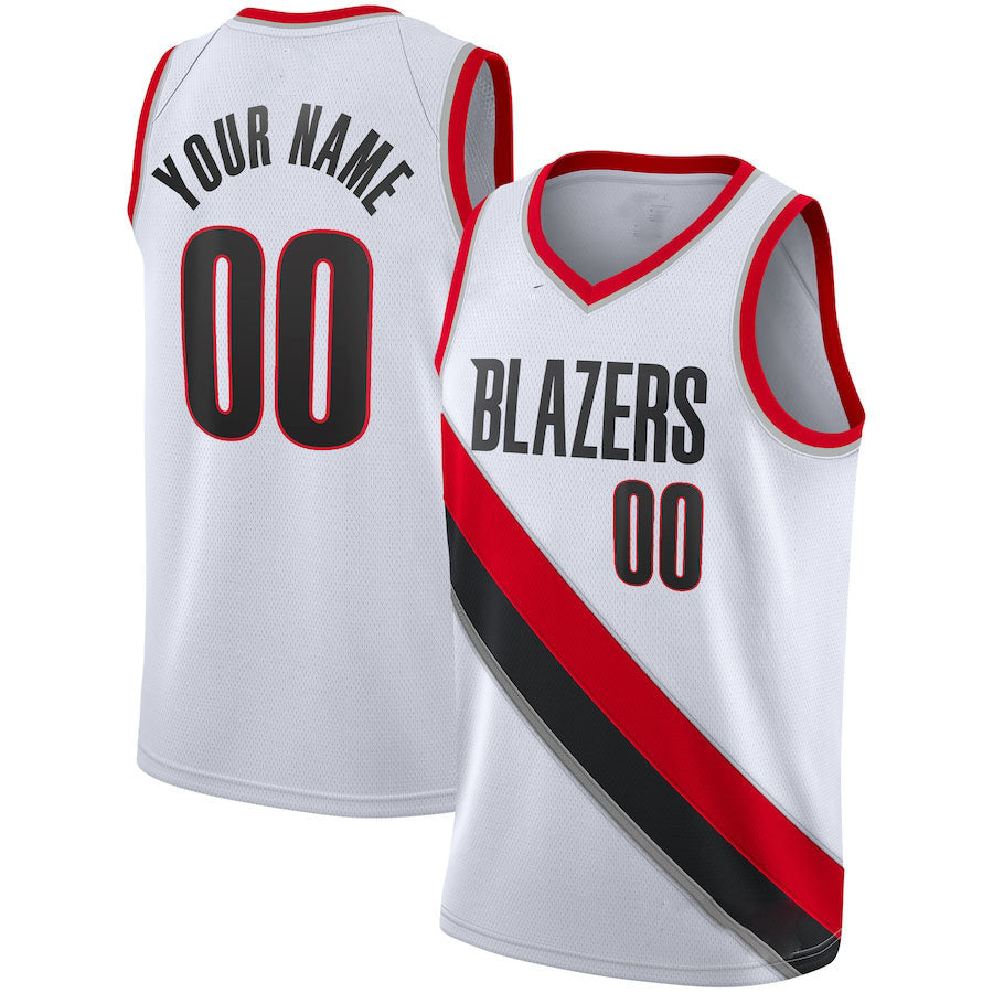 Custom P.Trail Blazers 2020-21 Swingman Jersey Association Edition White Stitched Basketball Jersey
