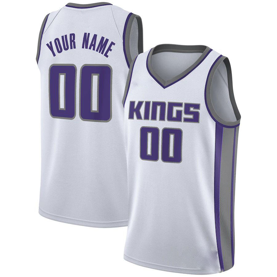 Custom S.Kings Swingman Custom Jersey Association Edition White Stitched Basketball Jersey