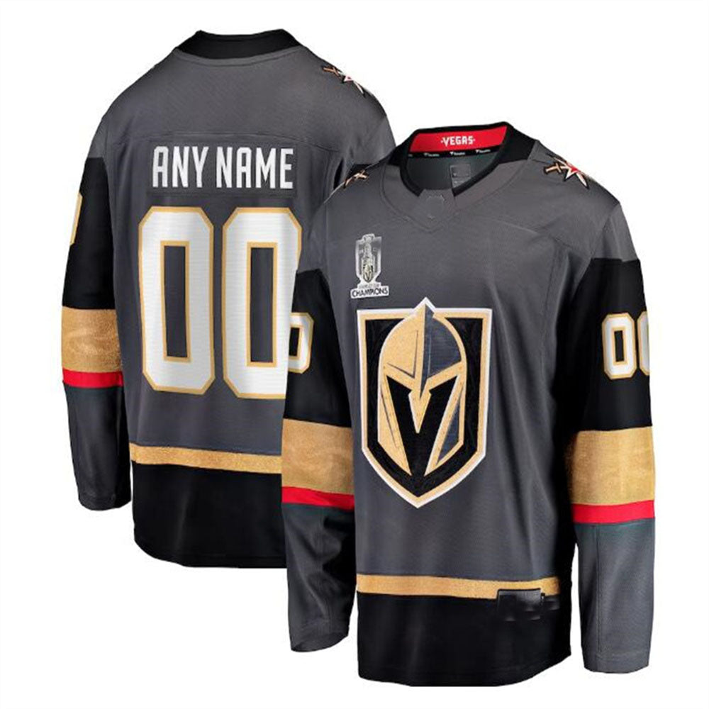 Custom V.Golden Knights Fanatics Branded 2023 Stanley Cup Champions Alternate Breakaway Custom Jersey - Black Stitched American Hockey Jerseys
