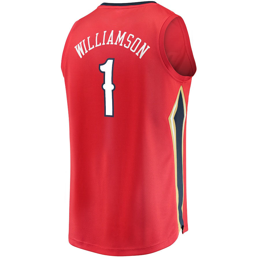 NO.Pelicans #1 Zion Williamson Fanatics Branded Replica Fast Break Jersey Red Statement Edition Stitched American Basketball Jersey