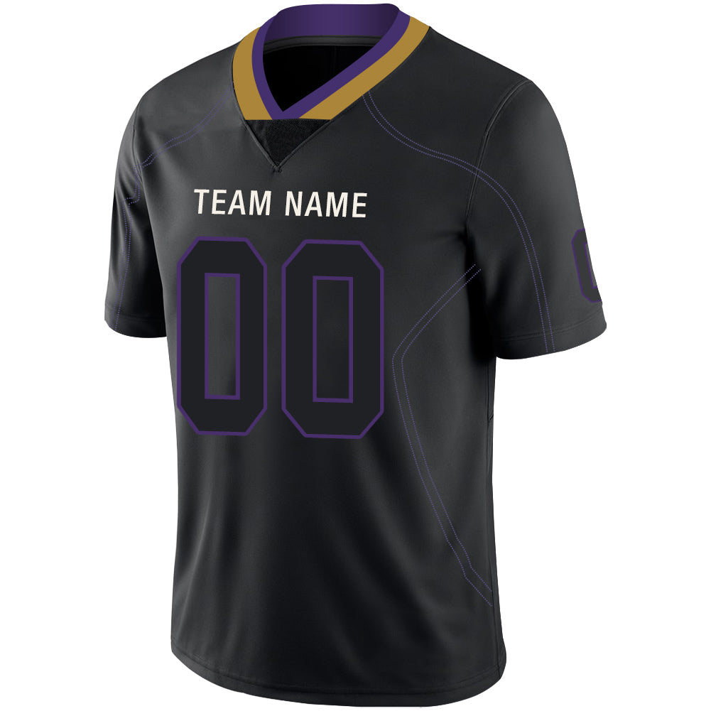 Custom B.Ravens Men's American Black Fashion Vapor Limited Stitched Football Jerseys
