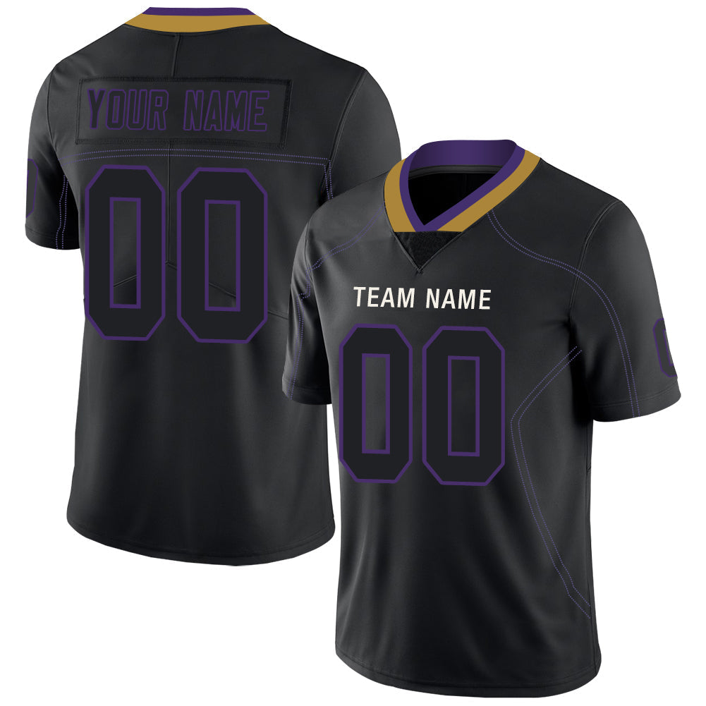 Custom B.Ravens Men's American Black Fashion Vapor Limited Stitched Football Jerseys