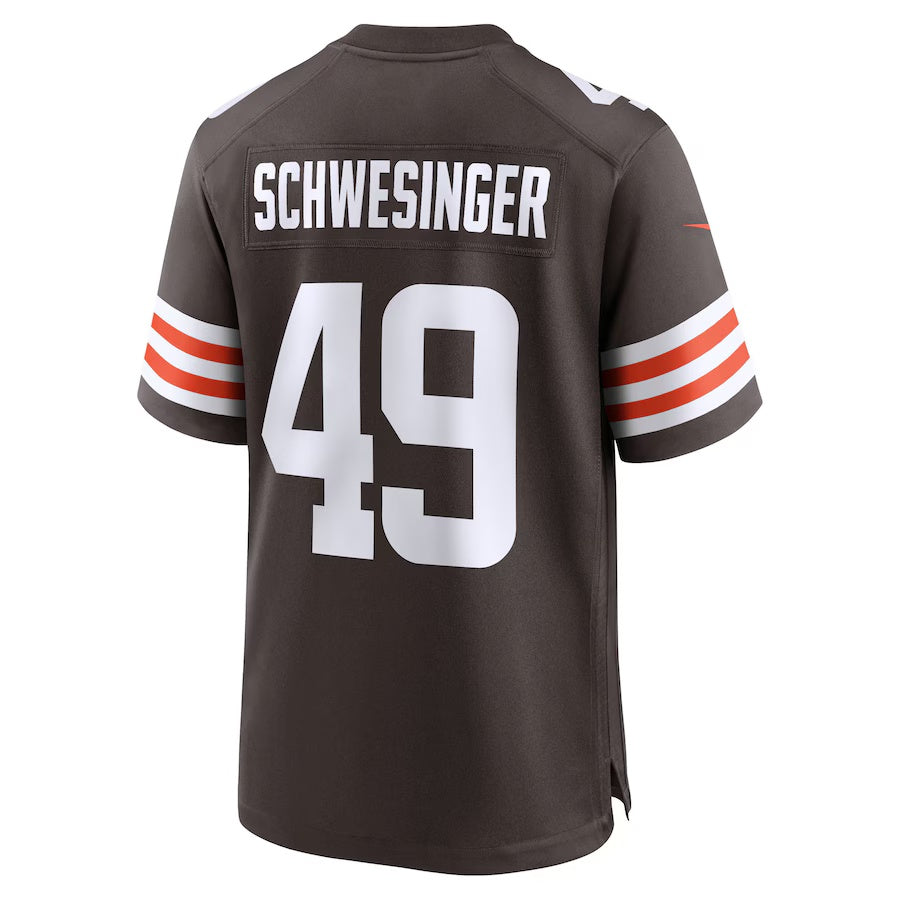 C.Browns #49 Carson Schwesinger Brown Vapor F.U.S.E. Limited Jersey Stitched American Football Jerseys
