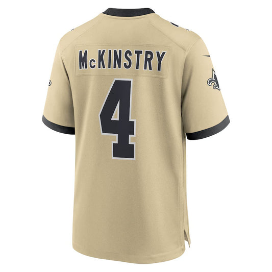 NO.Saints #4 Ga’Quincy McKinstry Gold Vapor F.U.S.E. Limited Jersey Stitched American Football Jersey